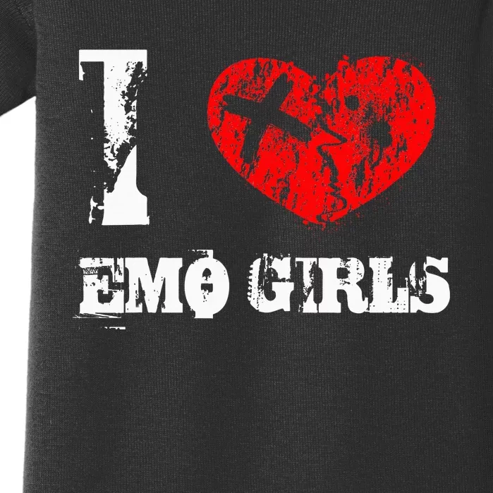 I Love Emo Funny Emo Goth Matching Baby Bodysuit