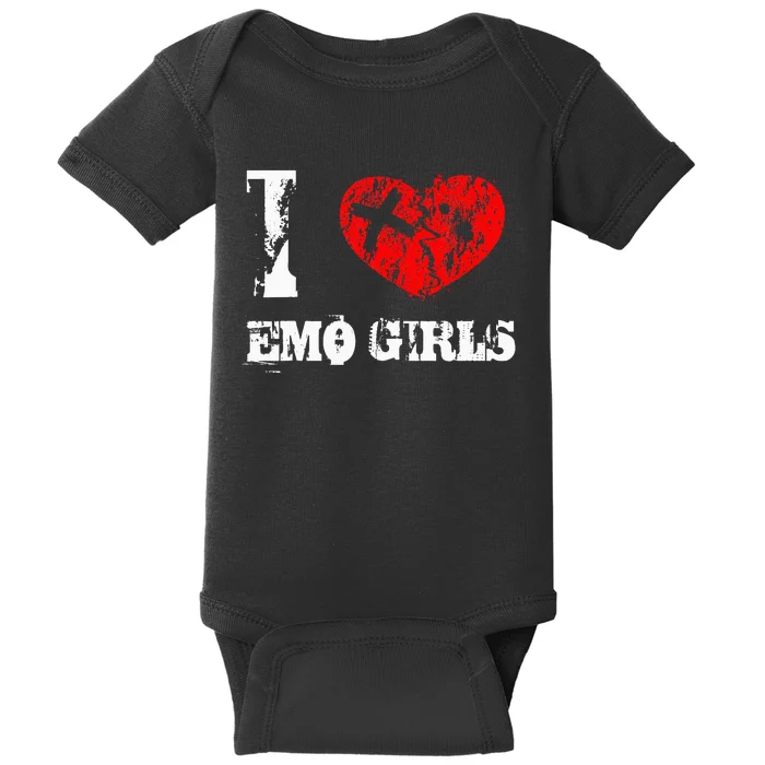 I Love Emo Funny Emo Goth Matching Baby Bodysuit