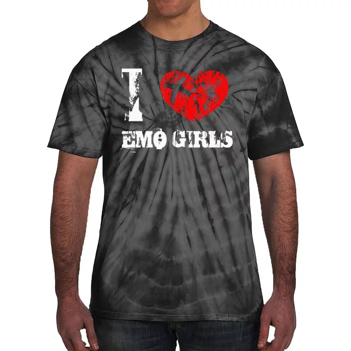 I Love Emo Funny Emo Goth Matching Tie-Dye T-Shirt