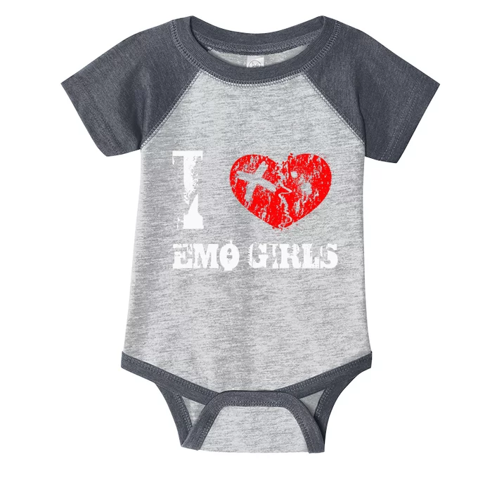 I Love Emo Funny Emo Goth Matching Infant Baby Jersey Bodysuit