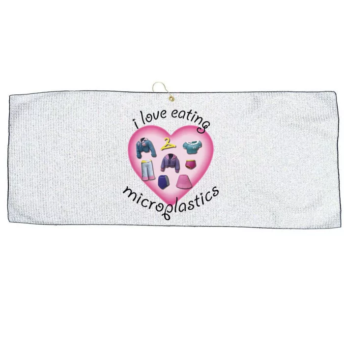 I Love Eating Microplastics Large Microfiber Waffle Golf Towel