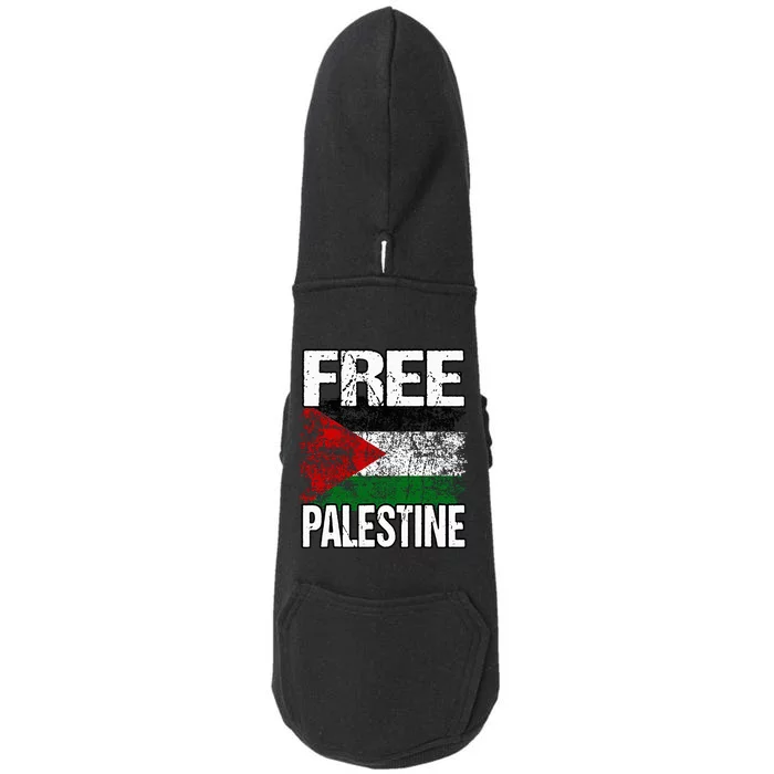 I Love Free Palestine Flag Save Gaza Strip Palestinian Doggie 3-End Fleece Hoodie