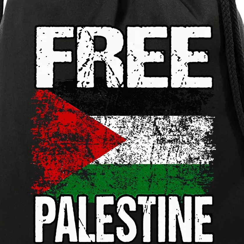 I Love Free Palestine Flag Save Gaza Strip Palestinian Drawstring Bag