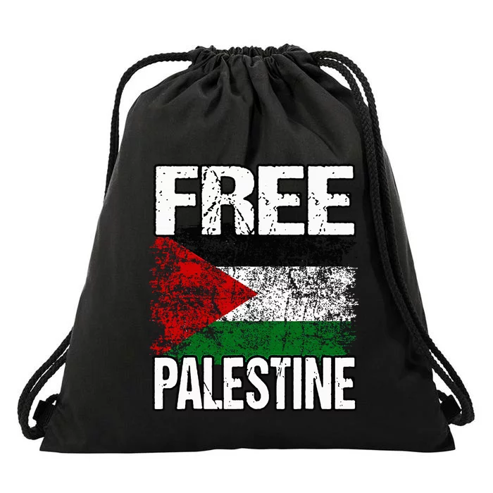 I Love Free Palestine Flag Save Gaza Strip Palestinian Drawstring Bag