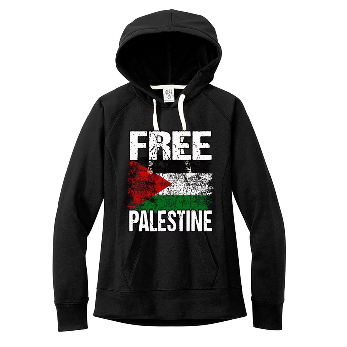 I Love Free Palestine Flag Save Gaza Strip Palestinian Women's Fleece Hoodie