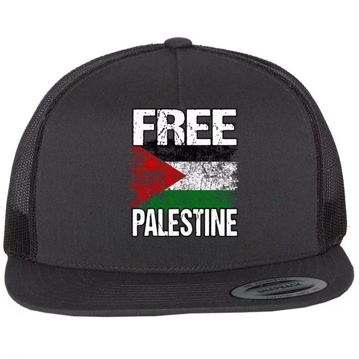 I Love Free Palestine Flag Save Gaza Strip Palestinian Flat Bill Trucker Hat