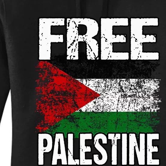 I Love Free Palestine Flag Save Gaza Strip Palestinian Women's Pullover Hoodie