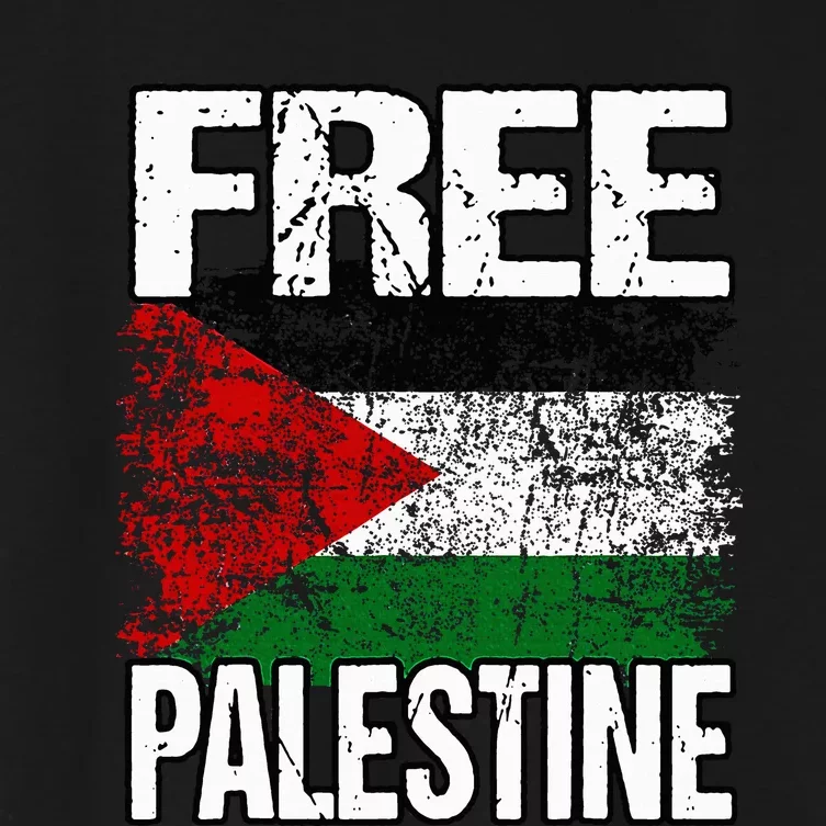 I Love Free Palestine Flag Save Gaza Strip Palestinian Women's Crop Top Tee