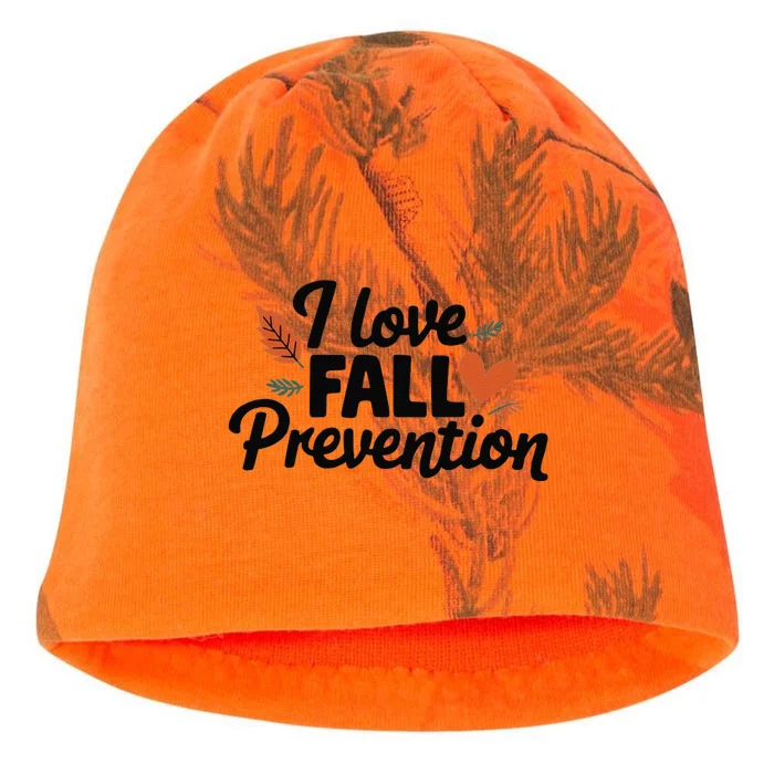 I Love Fall Prevention Funny Jokes Kati - Camo Knit Beanie