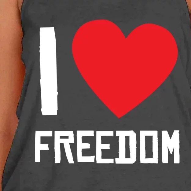 I Love Freedom Gift Free Proud Gift Country Pride Quote Saying Cute Gift Women's Knotted Racerback Tank