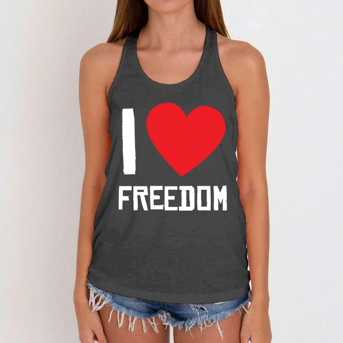 I Love Freedom Gift Free Proud Gift Country Pride Quote Saying Cute Gift Women's Knotted Racerback Tank