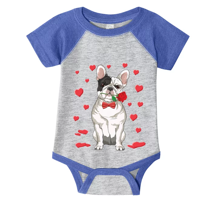 I Love French Bulldog Heart Valentine's Day Dog Lover Gift Infant Baby Jersey Bodysuit