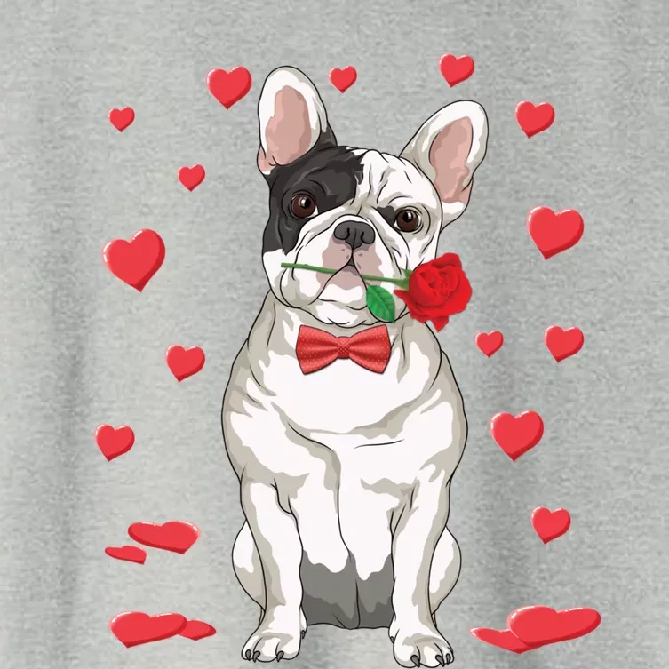 I Love French Bulldog Heart Valentine's Day Dog Lover Gift Women's Crop Top Tee