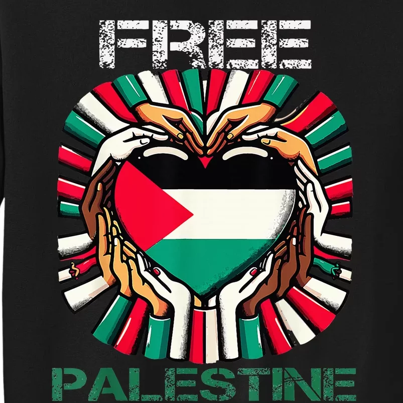 I Love Free Palestine Flag Save Gaza Strip Palestinian Sweatshirt