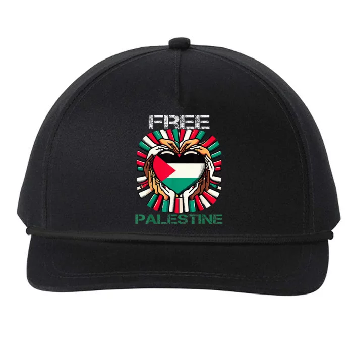 I Love Free Palestine Flag Save Gaza Strip Palestinian Snapback Five-Panel Rope Hat