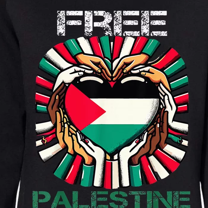 I Love Free Palestine Flag Save Gaza Strip Palestinian Womens California Wash Sweatshirt