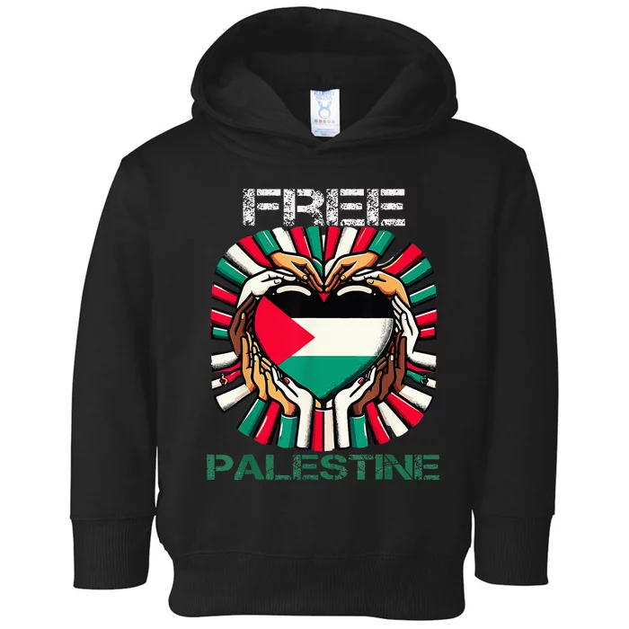 I Love Free Palestine Flag Save Gaza Strip Palestinian Toddler Hoodie