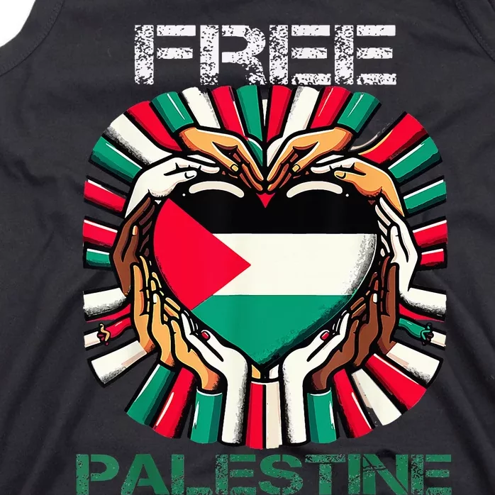 I Love Free Palestine Flag Save Gaza Strip Palestinian Tank Top