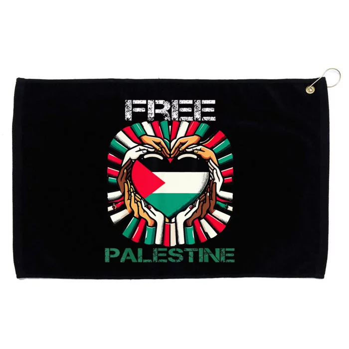 I Love Free Palestine Flag Save Gaza Strip Palestinian Grommeted Golf Towel