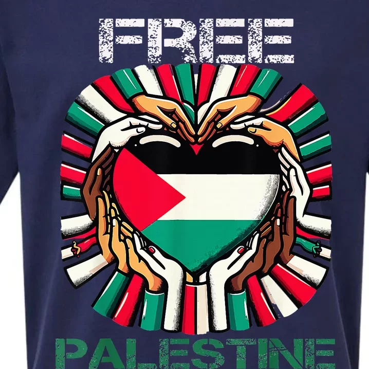 I Love Free Palestine Flag Save Gaza Strip Palestinian Sueded Cloud Jersey T-Shirt