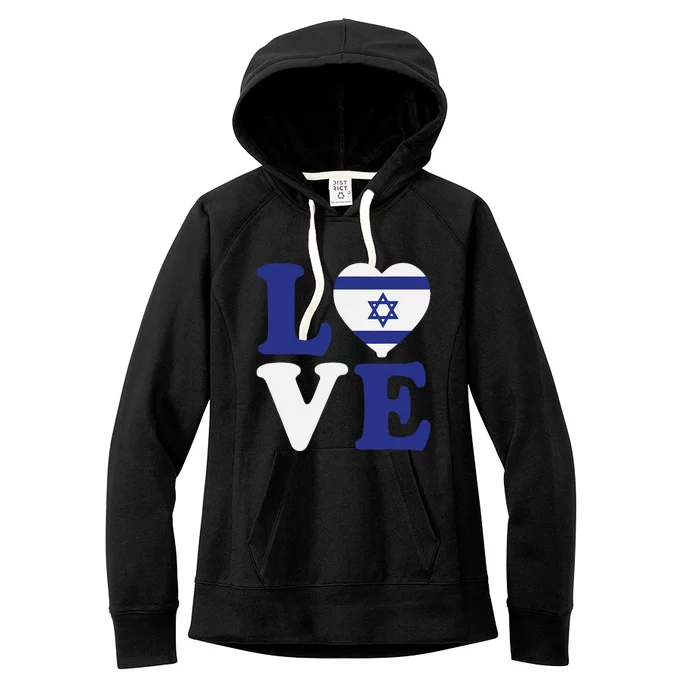 Israel Love Flag I Stand With Israel Heritage Israeli Flag Women's Fleece Hoodie