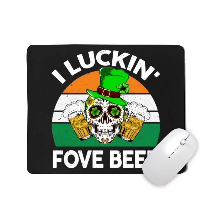 I Luckin Fove Beer St Patricks Day Likes To Drink Mousepad