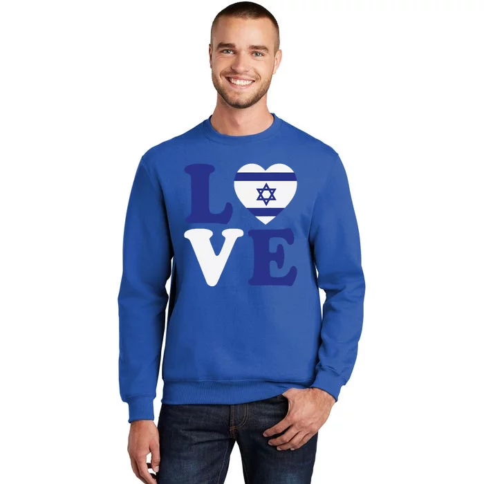 Israel Love Flag I Stand With Israel Heritage Israeli Flag Tall Sweatshirt