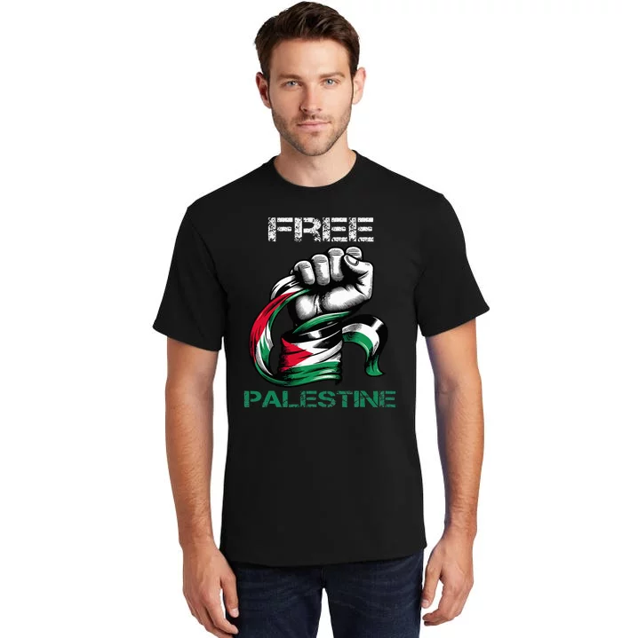 I Love Free Palestine Flag Save Gaza Strip Palestinian Tall T-Shirt