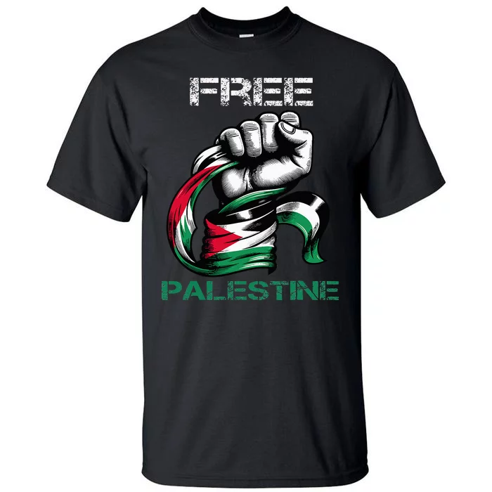 I Love Free Palestine Flag Save Gaza Strip Palestinian Tall T-Shirt