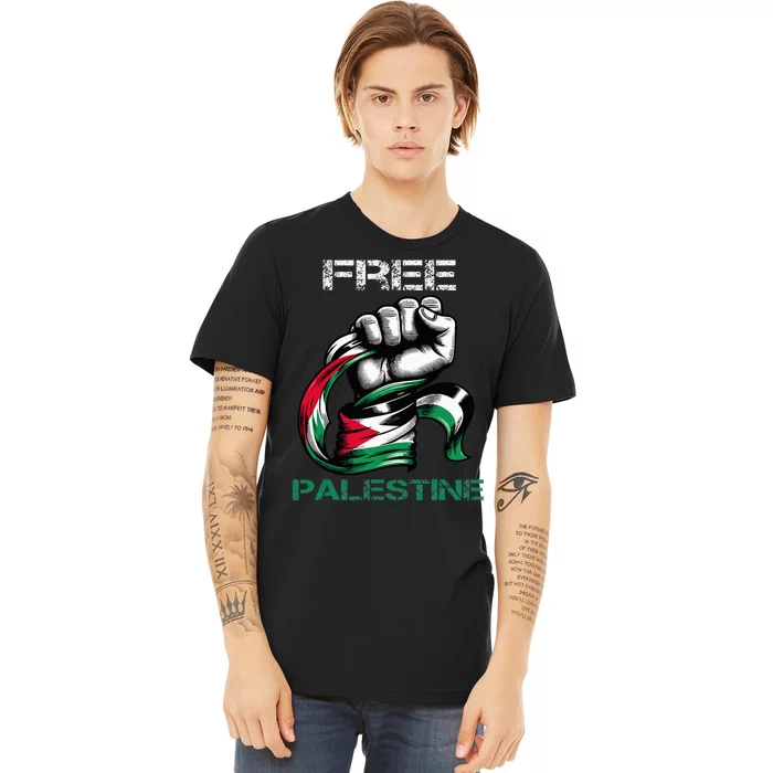 I Love Free Palestine Flag Save Gaza Strip Palestinian Premium T-Shirt