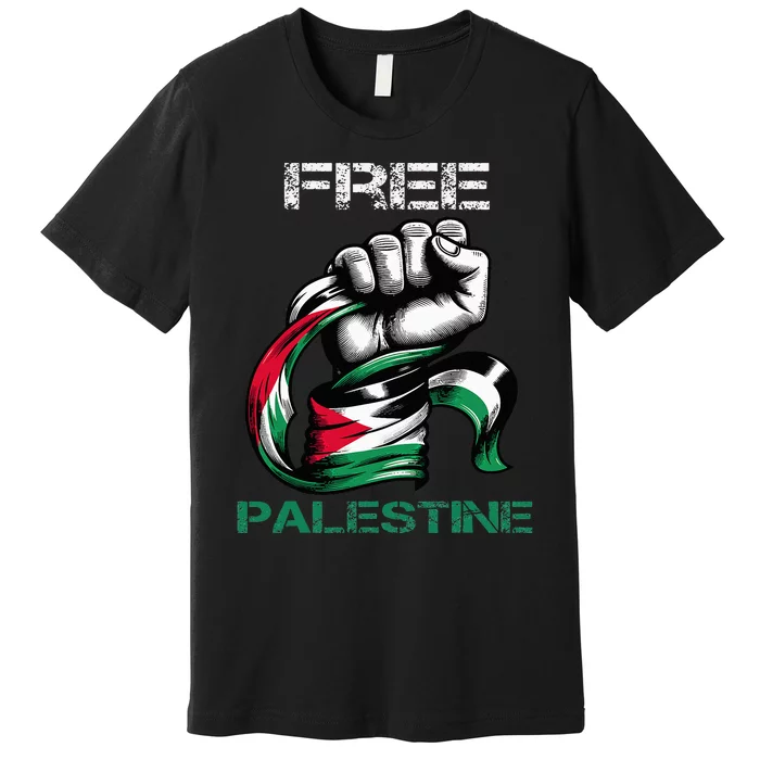 I Love Free Palestine Flag Save Gaza Strip Palestinian Premium T-Shirt