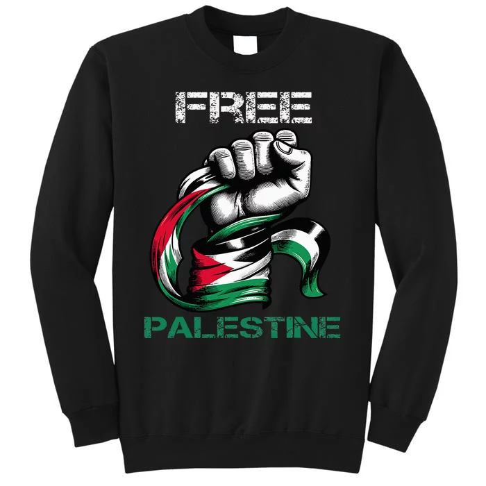 I Love Free Palestine Flag Save Gaza Strip Palestinian Tall Sweatshirt