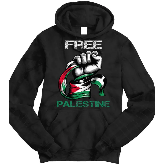 I Love Free Palestine Flag Save Gaza Strip Palestinian Tie Dye Hoodie