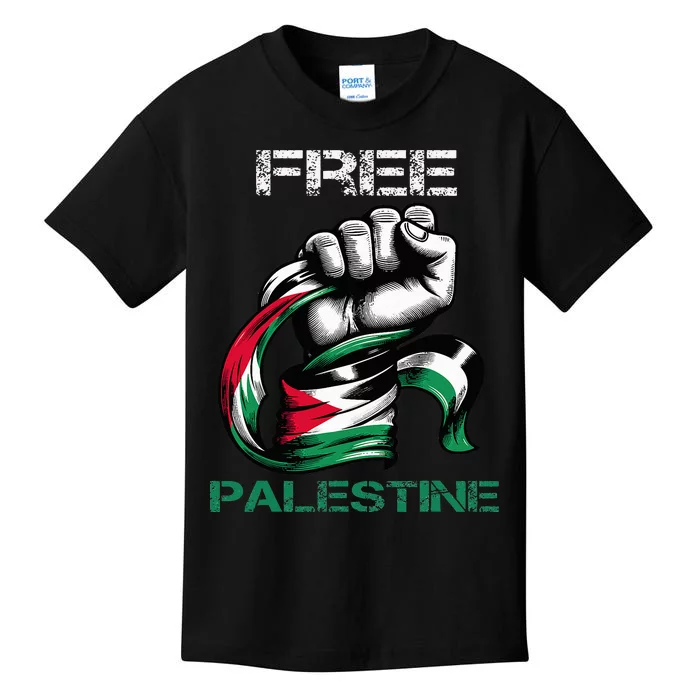 I Love Free Palestine Flag Save Gaza Strip Palestinian Kids T-Shirt