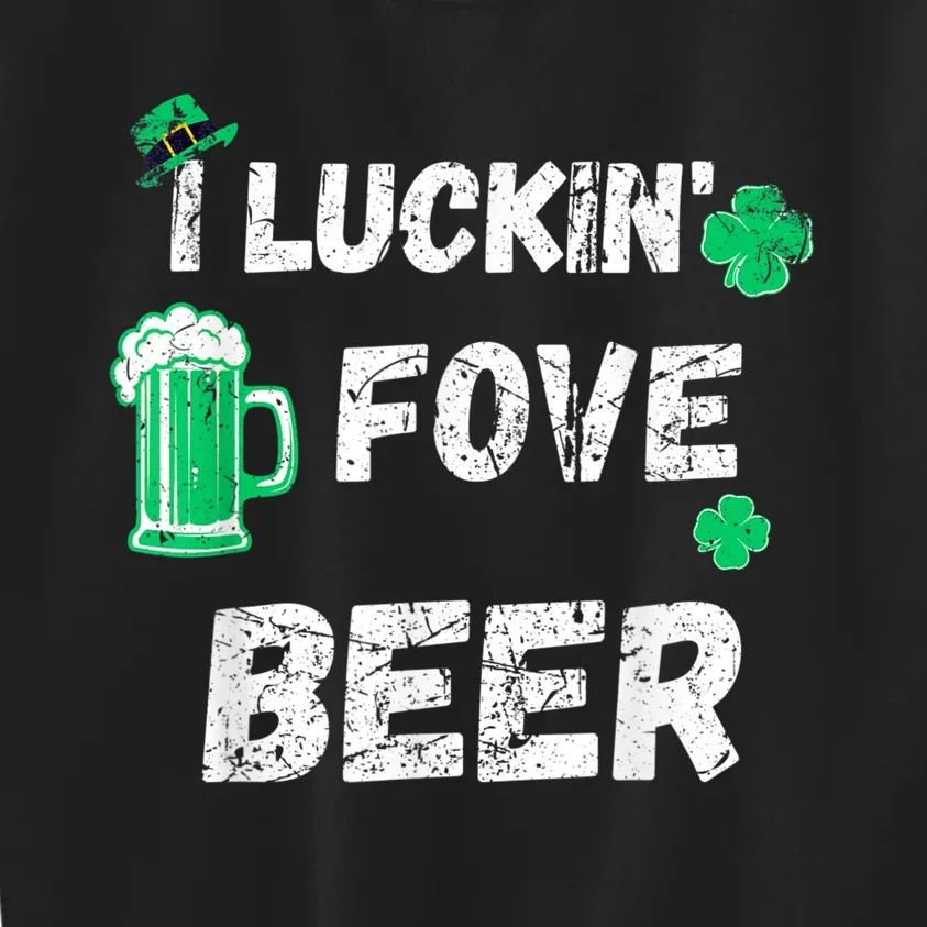 I Luckin Fove Beer St Patricks Day Likes To Drink Kids Sweatshirt