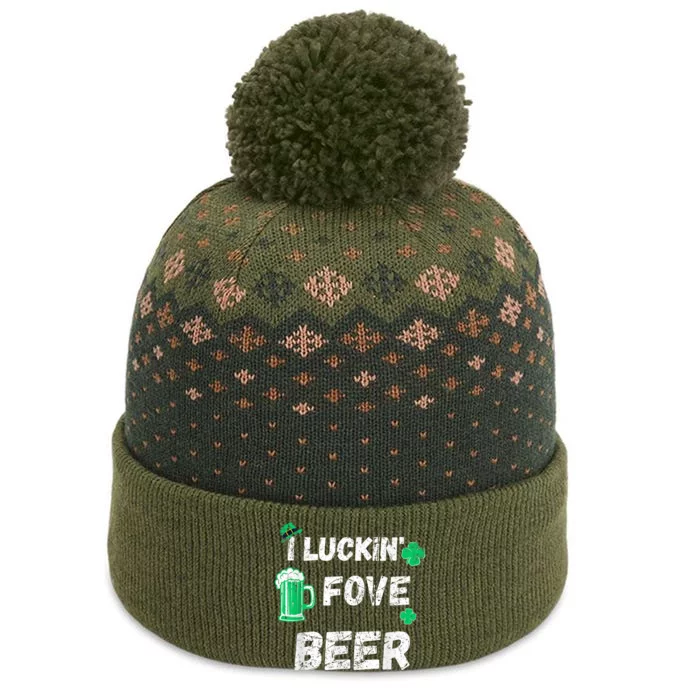 I Luckin Fove Beer St Patricks Day Likes To Drink The Baniff Cuffed Pom Beanie