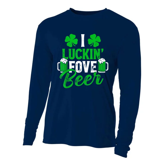 I Luckin Fove Beer St Patricks Day Likes To Drink Cooling Performance Long Sleeve Crew