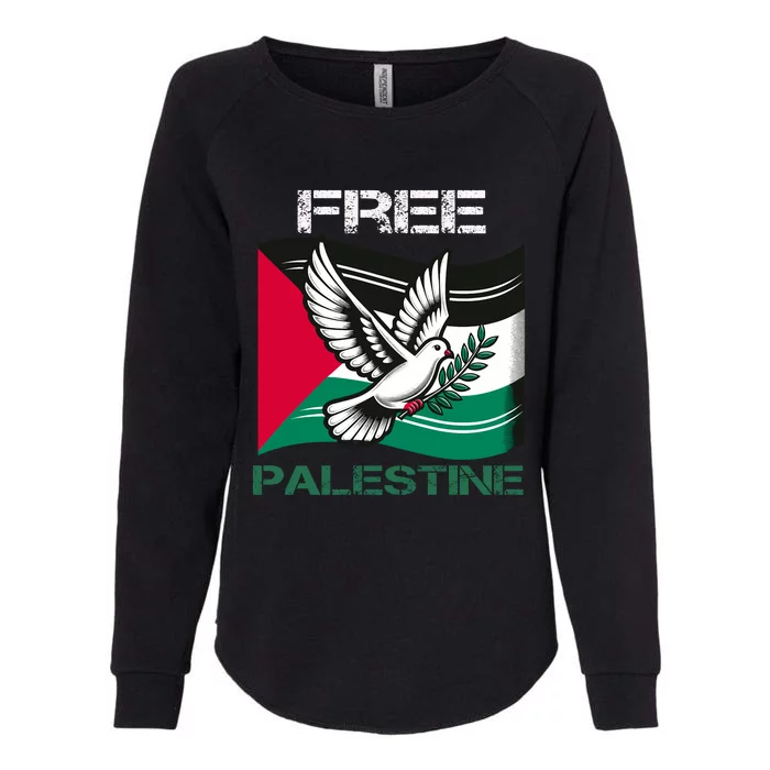 I Love Free Palestine Flag Save Gaza Strip Palestinian Womens California Wash Sweatshirt