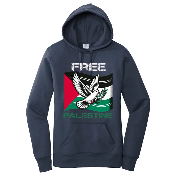 I Love Free Palestine Flag Save Gaza Strip Palestinian Women's Pullover Hoodie