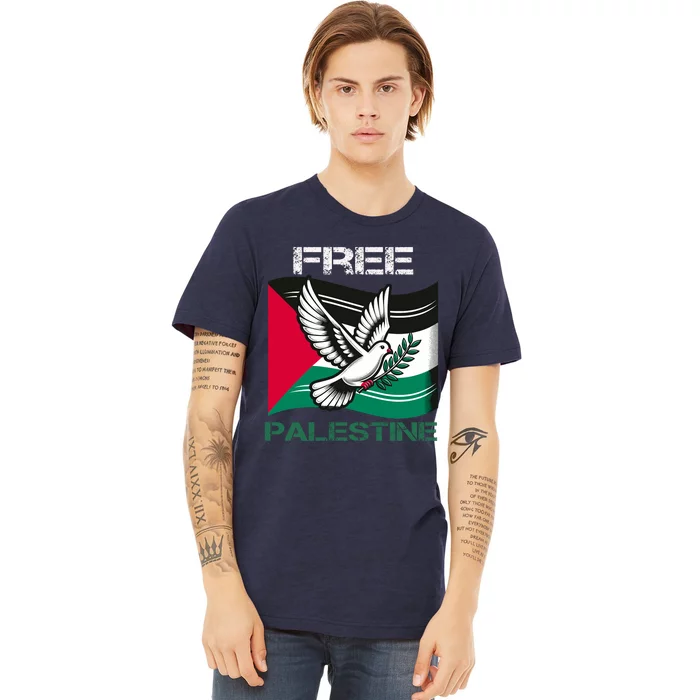 I Love Free Palestine Flag Save Gaza Strip Palestinian Premium T-Shirt