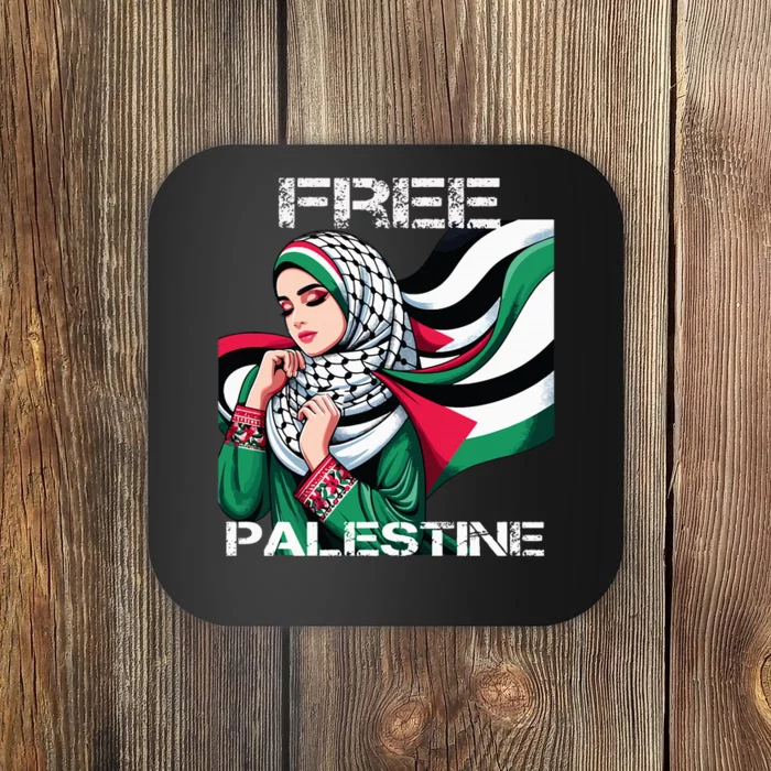 I Love Free Palestine Flag Save Gaza Strip Palestinian Coaster