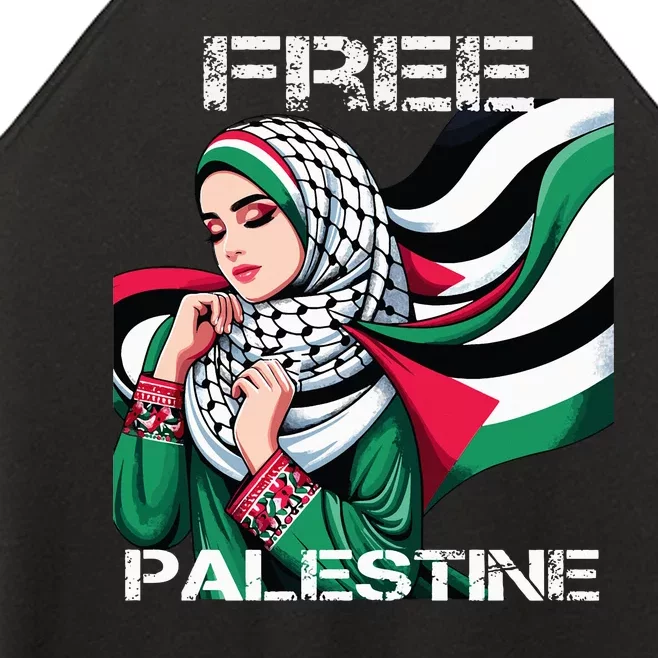 I Love Free Palestine Flag Save Gaza Strip Palestinian Women’s Perfect Tri Rocker Tank