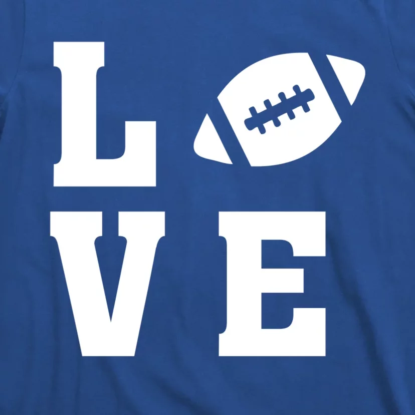 I Love Football Gift Football Lover Ball Silhouette Image Gift T-Shirt