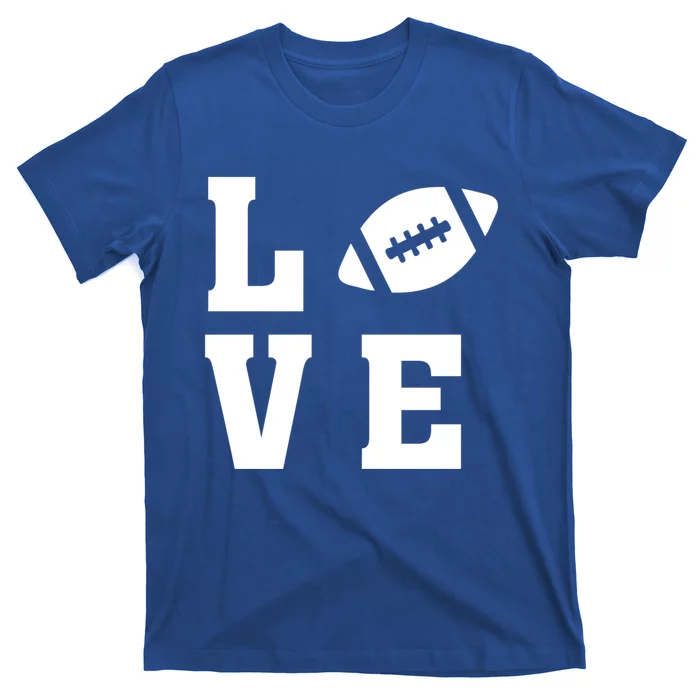 I Love Football Gift Football Lover Ball Silhouette Image Gift T-Shirt