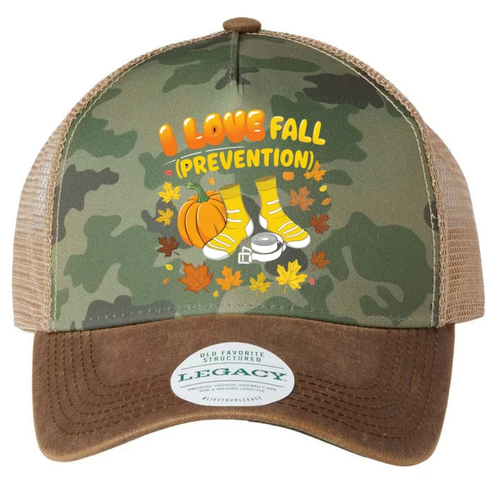 I Love Fall Prevention Funny Halloween Legacy Tie Dye Trucker Hat