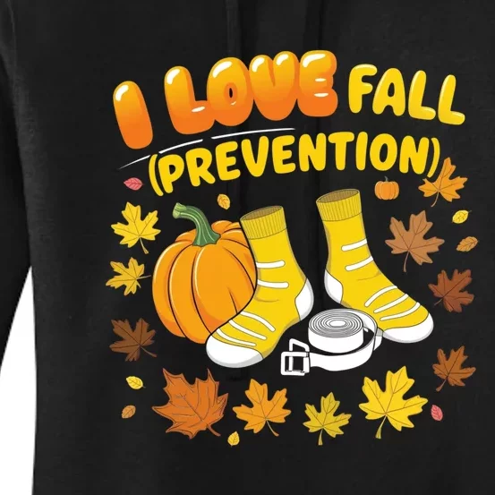 I Love Fall Prevention Funny Halloween Women's Pullover Hoodie