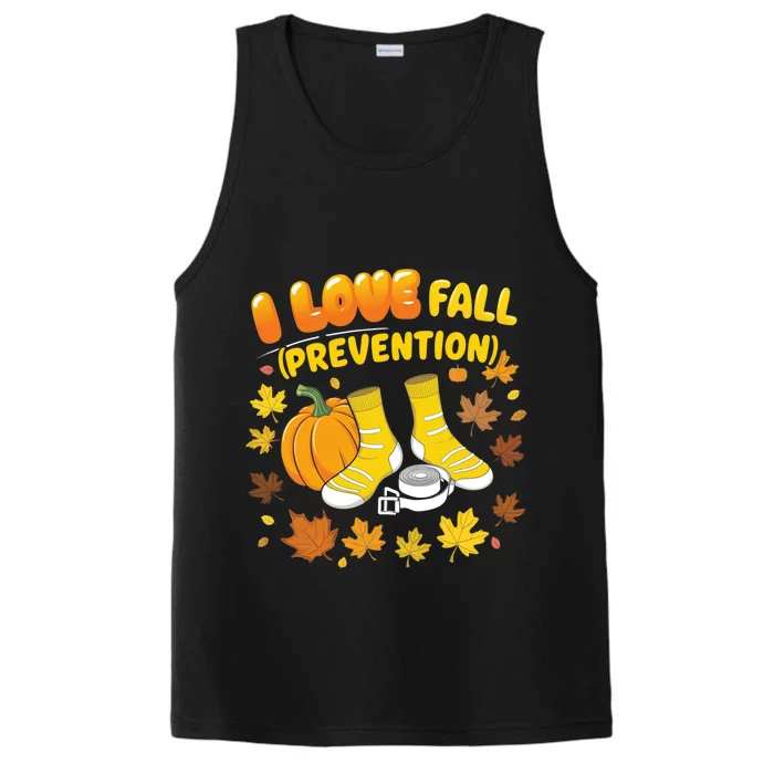 I Love Fall Prevention Funny Halloween Performance Tank