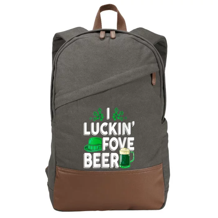 I Luckin Fove Beer St Patricks Day Likes To Drink Cotton Canvas Backpack