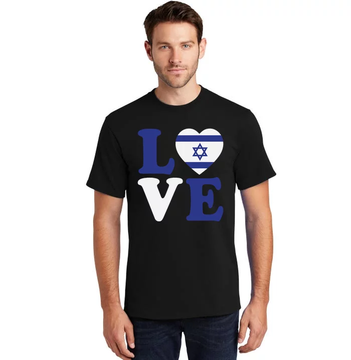 Israel Love Flag I Stand With Israel Heritage Israeli Flag Tall T-Shirt