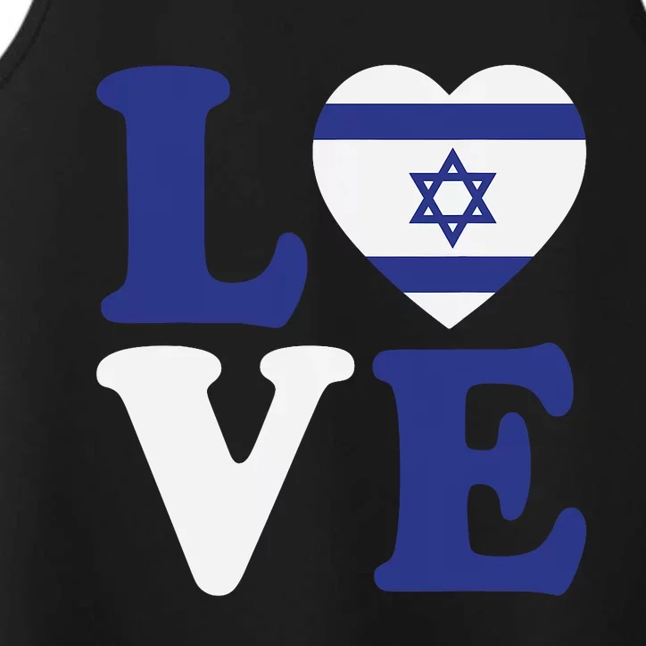 Israel Love Flag I Stand With Israel Heritage Israeli Flag Performance Tank